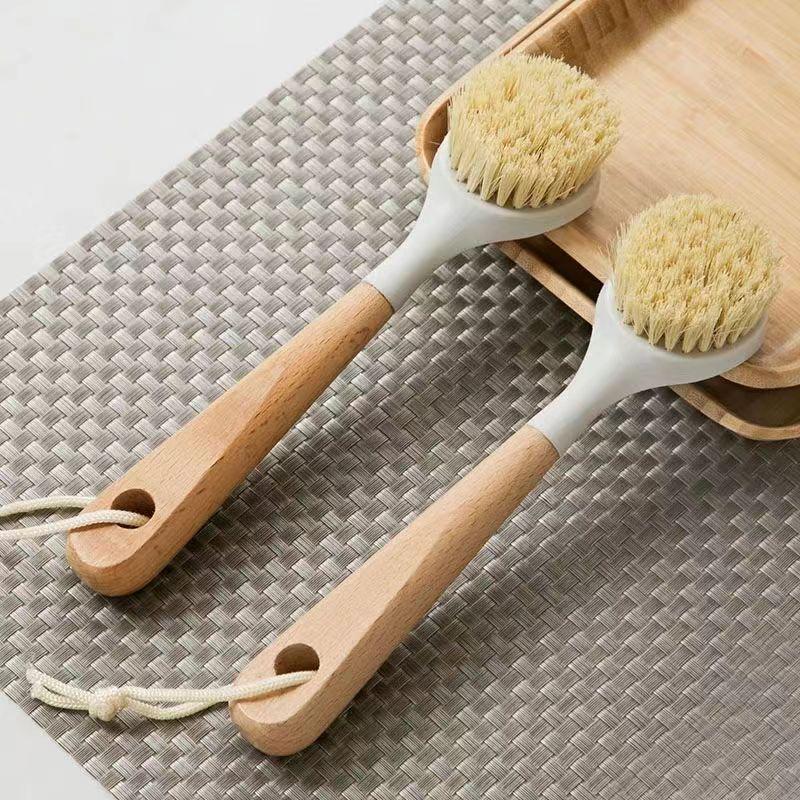 Langstielige Antihaft-Küchentopfbürste zum Geschirrspülen und Entkalken