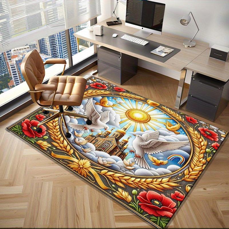 Heavenly Doves and Sun Rug religious symbols spiritual gifts decorative carpetAnti slip carpet can be machine washed
