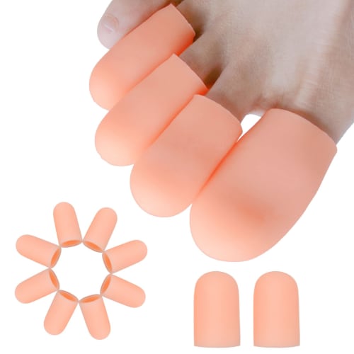 Gel Toe Caps, Big Toe Guard Cushion Toe Protectors for Blisters, Corns, Calluses, Toe Sleeve Protectors for Ingrown Toenails, 10 Pairs