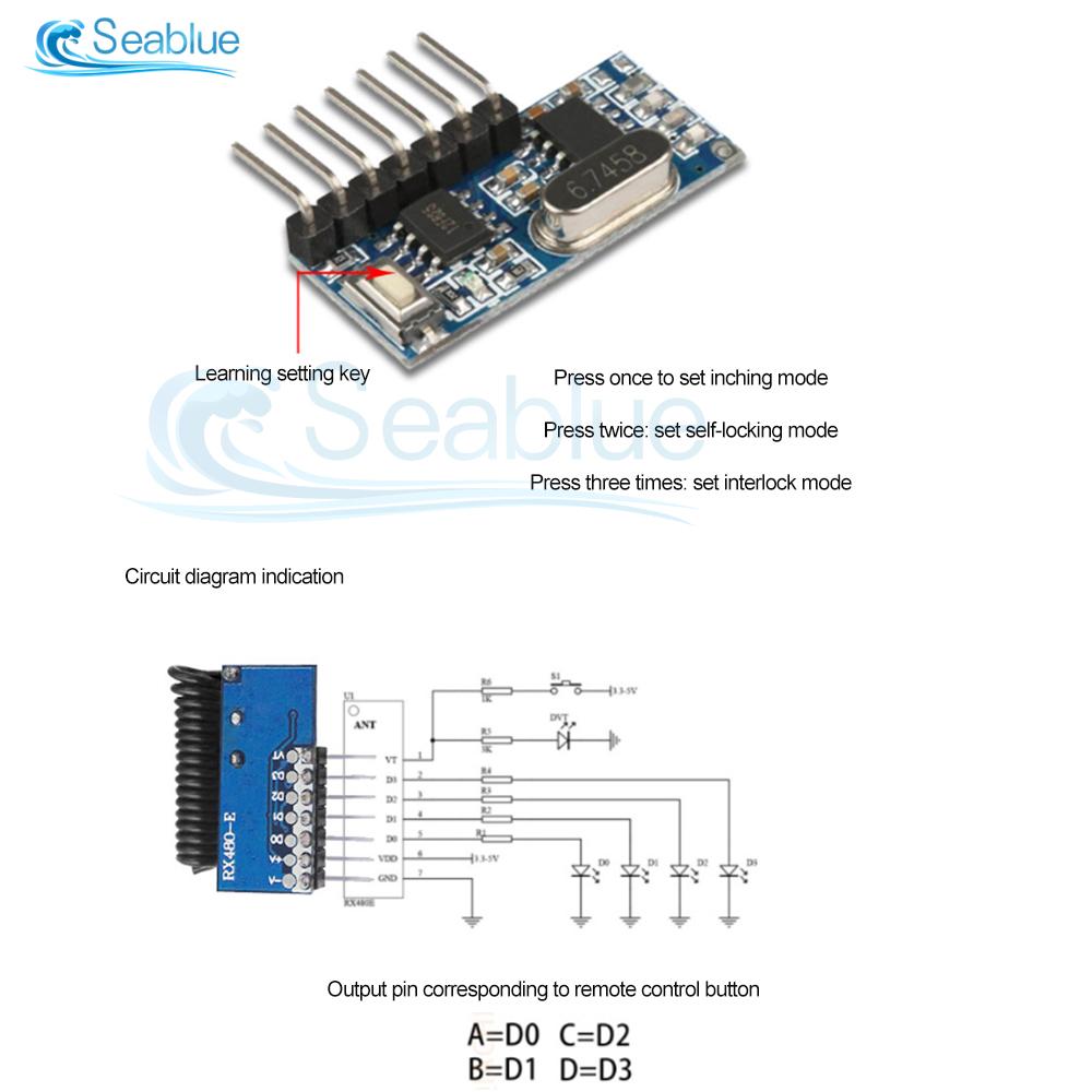 315mhz/433mhz Receiving Module Superheterodyne Receiving Module Remote Control Switch Module Wireless Band Decoding Module