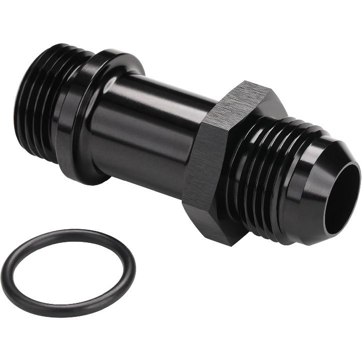 12AN Male Flare to 12AN -12 ORB O-ring Extension Fitting Adapter Aluminum Black