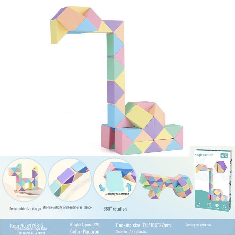 Kids' Creative Magic Ruler: Upgraded Rubik's Cube with 24/36/48/60/72 Segments - Imagination Toys for Kindergarten