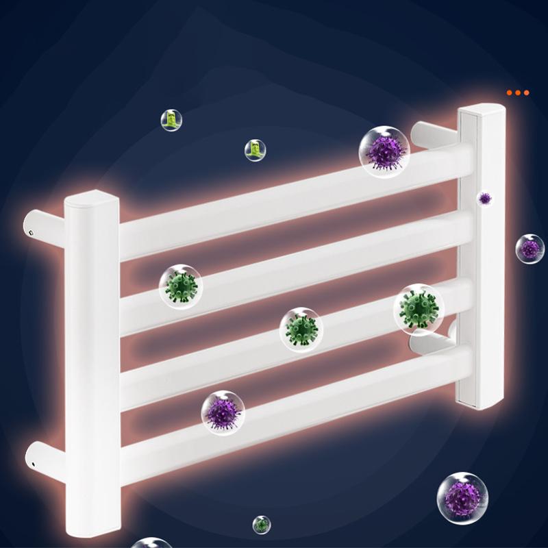 50W Smart Thermostatic Aluminum Bathroom Heated Towel Rack Electric Heating Towel Rail Shelf Clothes Sterilizing Towel Warmer Dryer 220V 50Hz