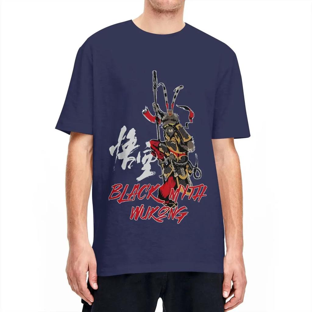 Black Myth Wukong Monkey King (6) T-Shirt Hip Hop T Shirts Short Sleeve Y2K Basic Tops Summer Cotton O-Neck Oversize Clothes