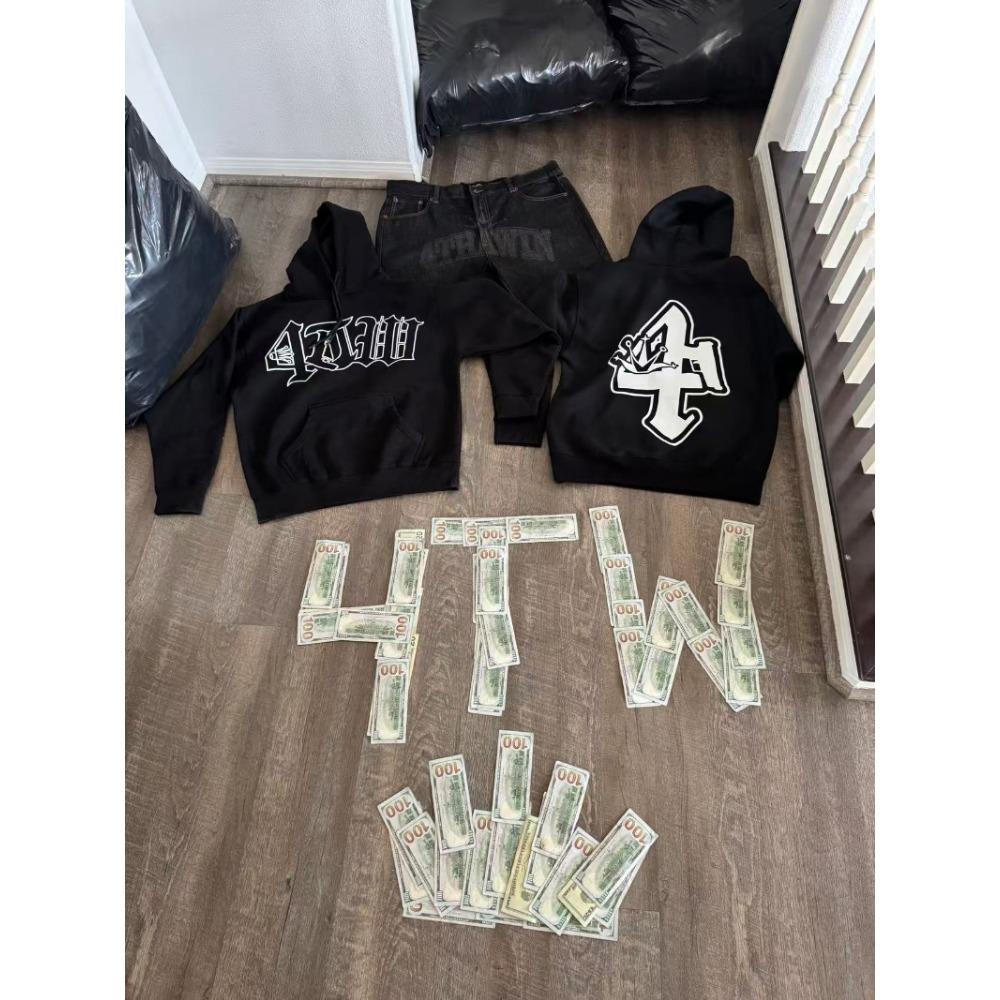 Harajuku Street Men's Set New American Letter Printed Sportswear Fashion New Loose Casual Couple Set