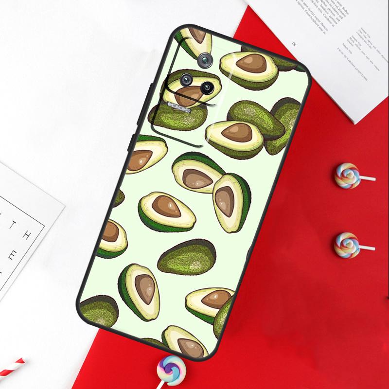 Avocado Pear Papaya Fruit Cover For Xiaomi 14 Ultra 15 13 11T 12T 13T 14T Pro POCO X7 Pro X3 X5 X6 M6 F5 F6 Pro Case