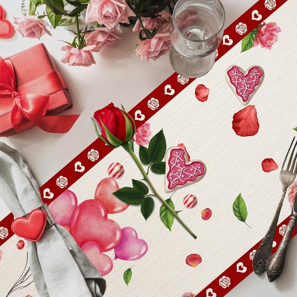 Desktop Ornaments Love Table Flag Tablecloth 33*183cm Table Runner For Festive Atmosphere Event Decoration Valentine's Day Party