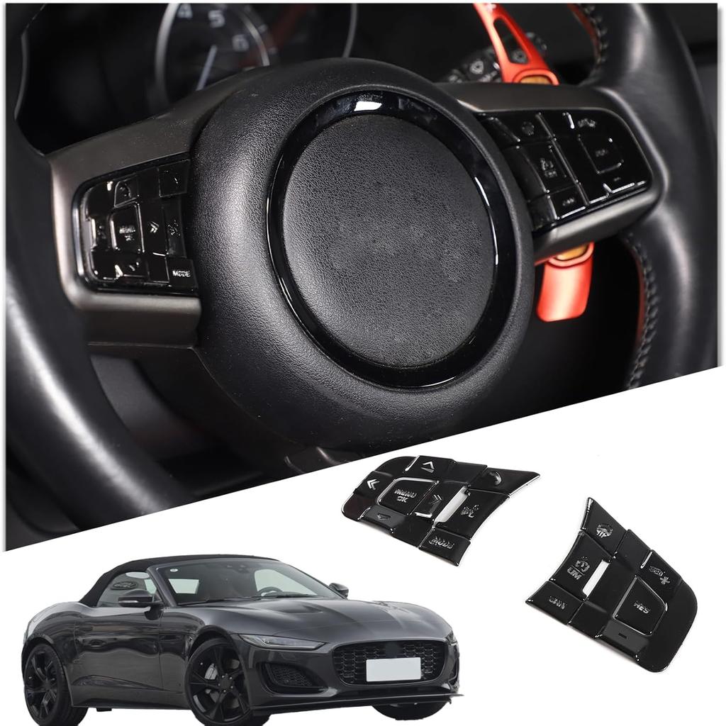 HAPPYHORSE Aluminum Alloy Car Multimedia Button Protective Cover Trim Sticker Decorative Accessories Compatible with Jaguar 15-21XE /16-21XF /16-21