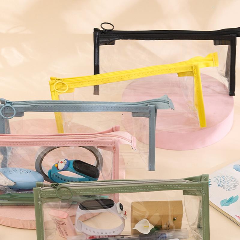 1PC Stationery Large Capacity Zipper Storage Bag for Elementary School Students Portable Waterproof Stationery Bag