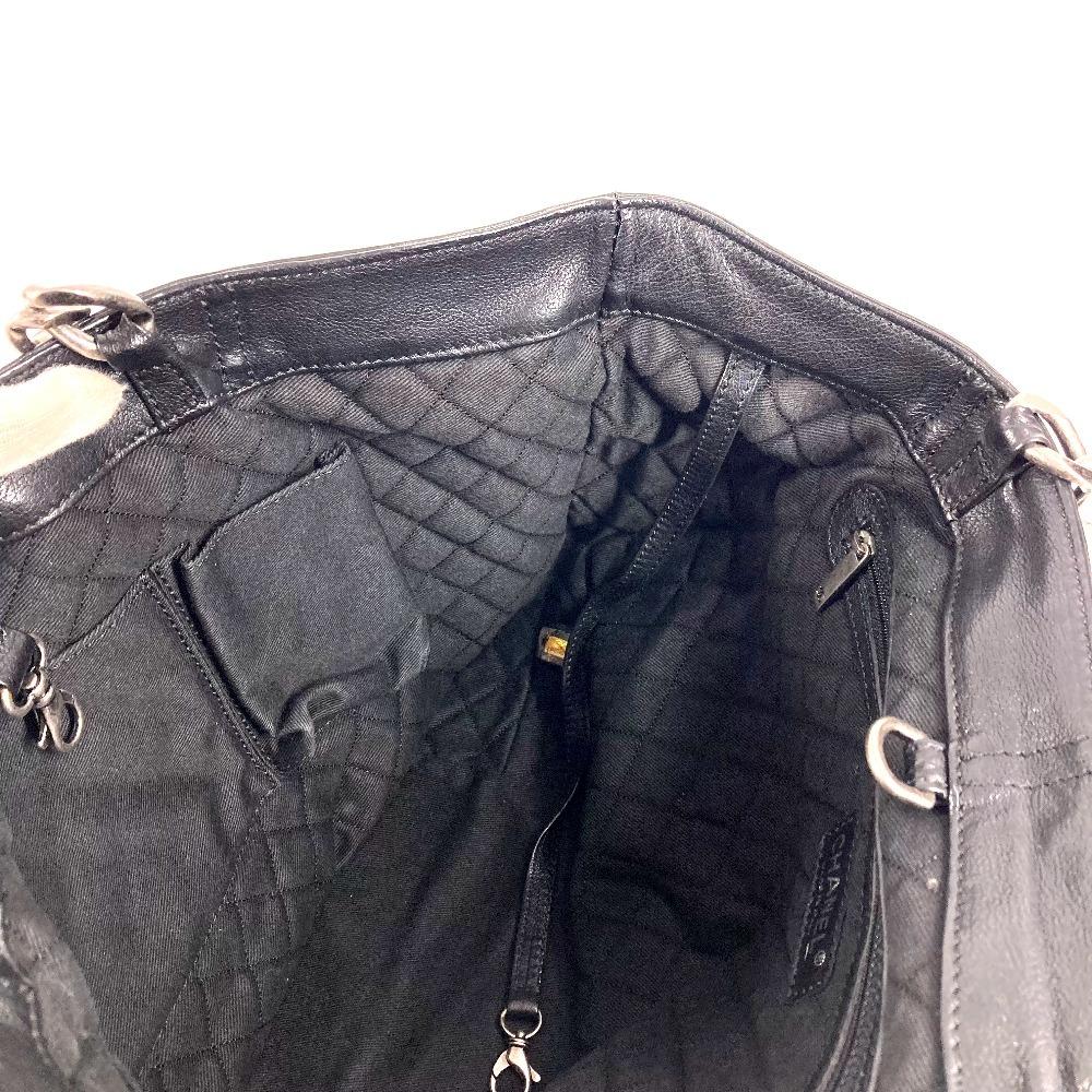 CHANEL CC CC Mark logo Tote Bag Chain Bag Shoulder Bag Pony-Hair Black