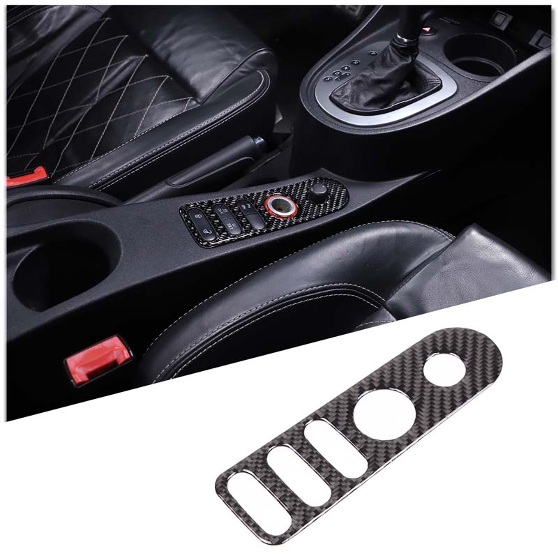 Real Soft Carbon Fiber Car Gear Shift Panel Door Lock Button Switch Frame Trim Sticker For SEAT Leon MK2 Altea 2005-2012