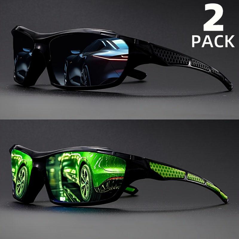 2pcs Fashion Sports Sunglasses Polarized UV Protection Personalized Glasses Fishing Goggle Men's and Women's UV400 Eyewear