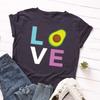 Cotton T-Shirt Short Sleeve Round Neck Women 2d Print Tops