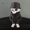 3D Printed Skull Decor Cool Skeleton Figurines, Gothic Small Statue, Halloween Desktop Ornament Spooky Collectible for Home Office Desk Shelf