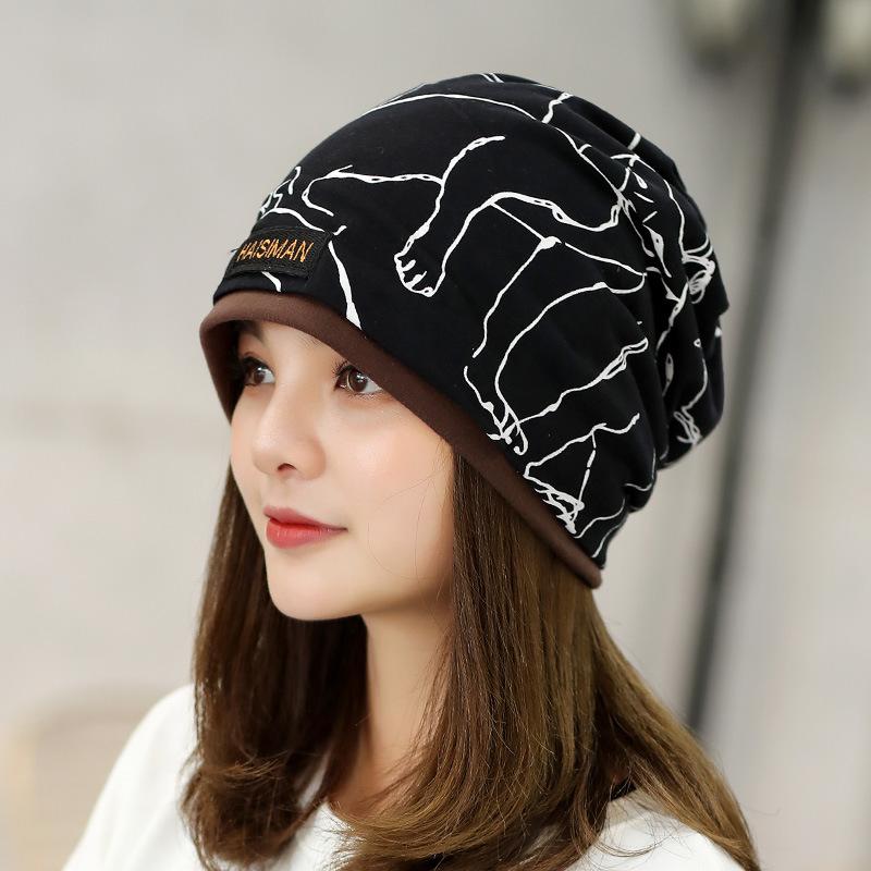 Pure cotton winter hat women's velvet warm scarf dual-purpose windproof pullover hat women's