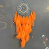 Creative Orange Feathers Dream Catcher Wall Hanging Vintage Large Wind Chimes Home Decorations Door Living Room Pendants Gifts