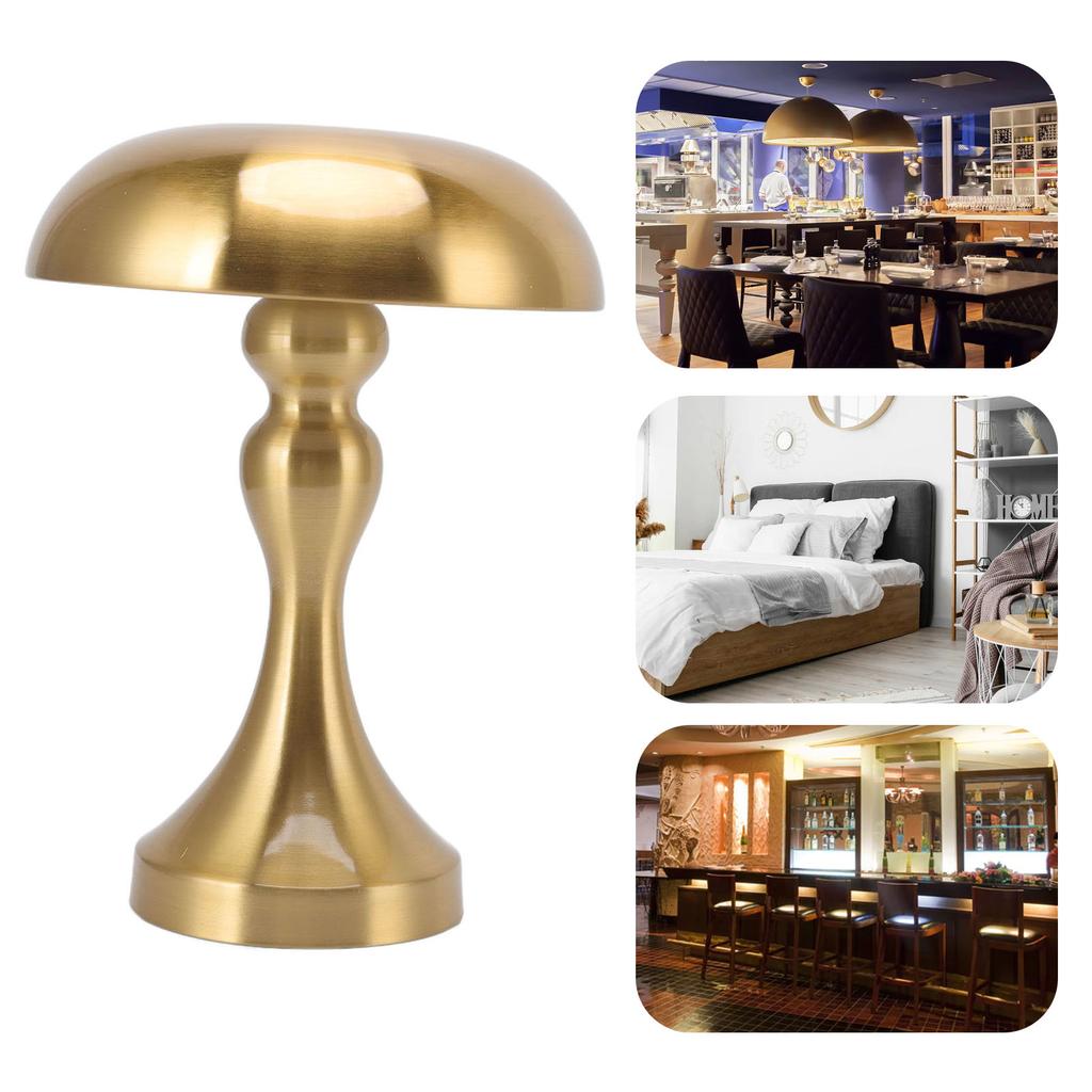 Table Lamp Rechargeable Mushroom Shape 3 Speed Color Temperature Touch Stepless Dimming Night Light for Home