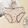 Big Size Ladies Spring and Summer Thin Fashion Sweet Lovely Love Print No Trace Breathable Briefs