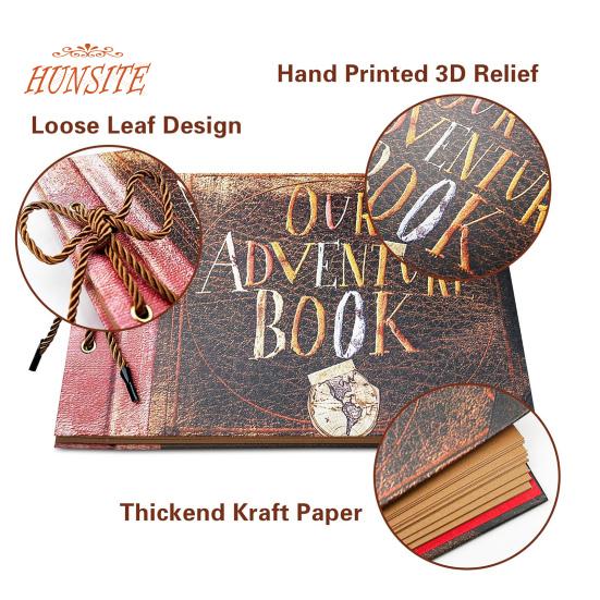 DIY Scrapbook Fotoalbum Abenteuerbuch mit Box, Scrapbooking-Zubehör im Retro-Stil