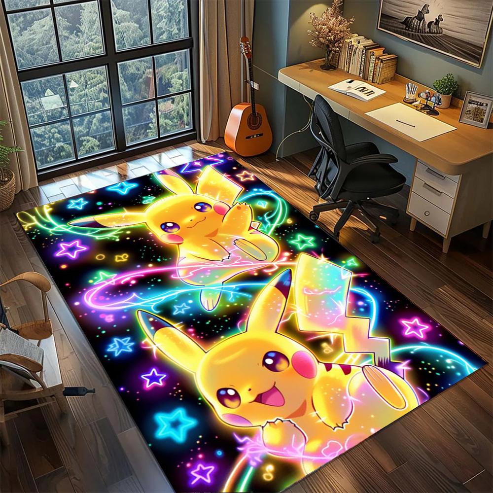 Pokemon Rug Non Slip Gamer Room Decor, Washable Large Area Carpet Floor Mat Bedroom Home Interior.-TING