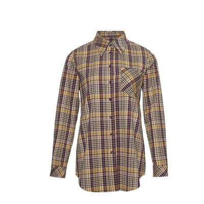 Gejin Retro Plaid Long Sleeve Shirt