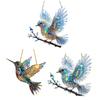 Yousheng Bluebird Hanging Decoration Stained Glass Art Bird Ornament 2D Flat Acrylic Pendant for Window Wall Home Garden Decor