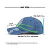 Casquette de baseball en jean de coton délavé avec trous casquette de baseball simple visière légère pièce unique