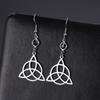 Dawapara Celtics Knot Triquetra Trinity Knot Earrings Good Luck Irish Amulet Black Birthstone Bohemian Stainless Steel Jewelry