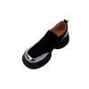 Retro color matching matte one-pedal lazy shoes simple heightening platform casual single shoes loafers women's small leather shoes