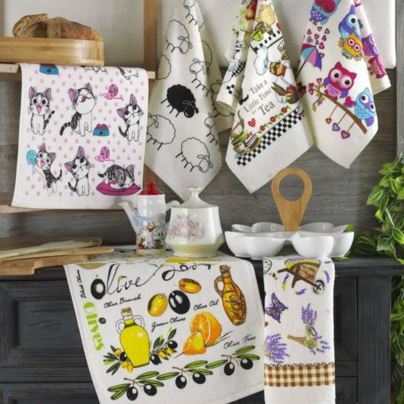 

Кухонные полотенца 30х50, хлопок, набор из 6 шт.