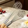 Stainless Steel Eggbeater Cream Mixer Spin Stirrer Egg Whisk Manual Wood Handle Knead Dough Rotary Eggbeater Stiring Stick