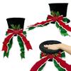 Christmas Tree Topper Hat Classic Heart Bow Hat Tree Topper Holiday Ornament for Home Decoration