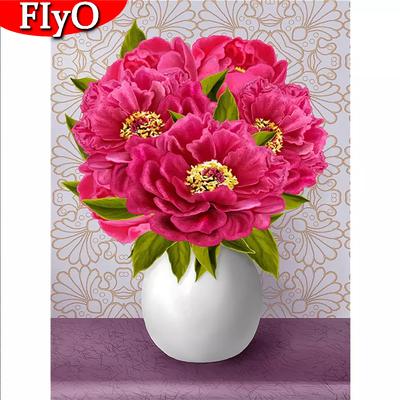 5D Full Square Diamond Painting Peony Craft Kit 5D DIY Diamante Bordado Flor Artesanato Bordado Decoração Para Casa