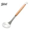 Kitchen Gadget for Food Prep Meatball Spoon Maker Tool, Stainless Steel Non-stick Scoop, Professional Long Wooden Handle Shaping Cooking Equipment