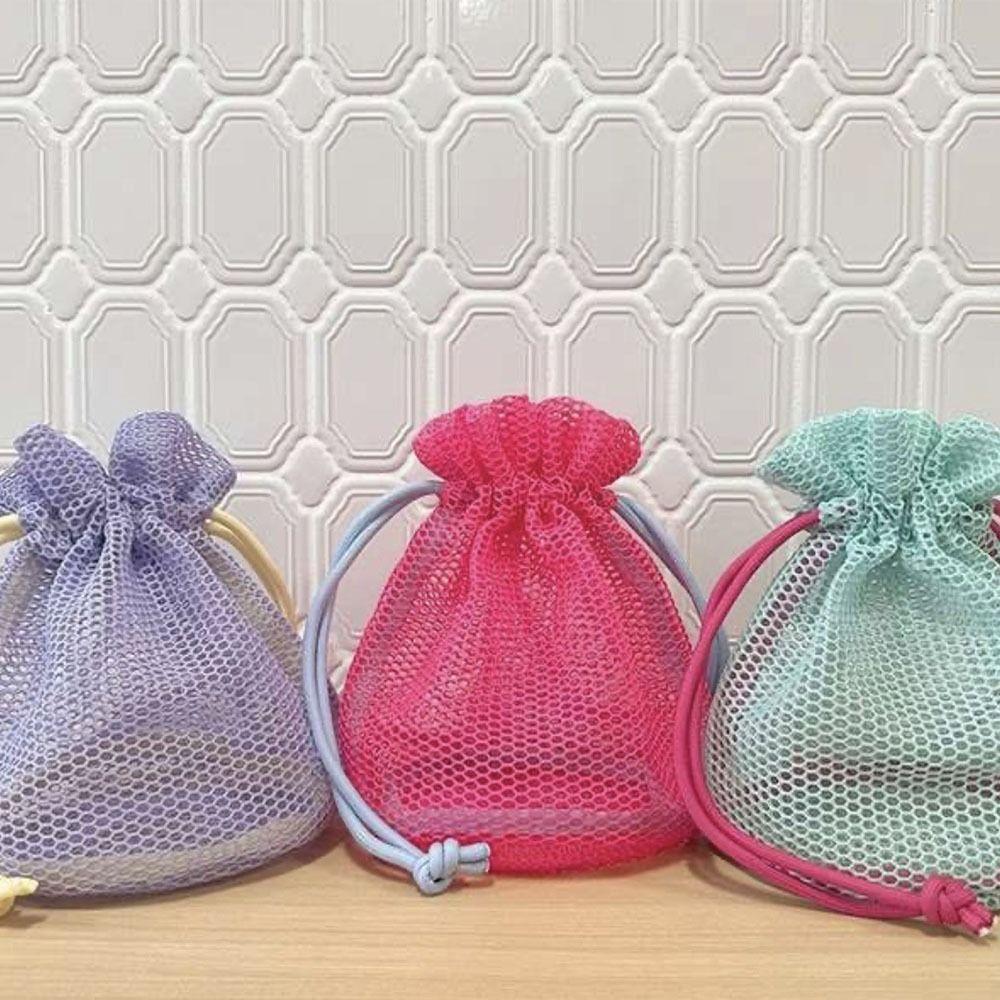 Reusable Mesh Drawstring Bag Ultra Light Travel Toiletry Bag Makeup Storage Bag Cosmetic Pouch