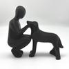 Statue of Human Dog Friendship, Heartwarming Pet Enthusiast Gift, Pet Dog Souvenir, Designed for Dog Lovers, Home Decoration