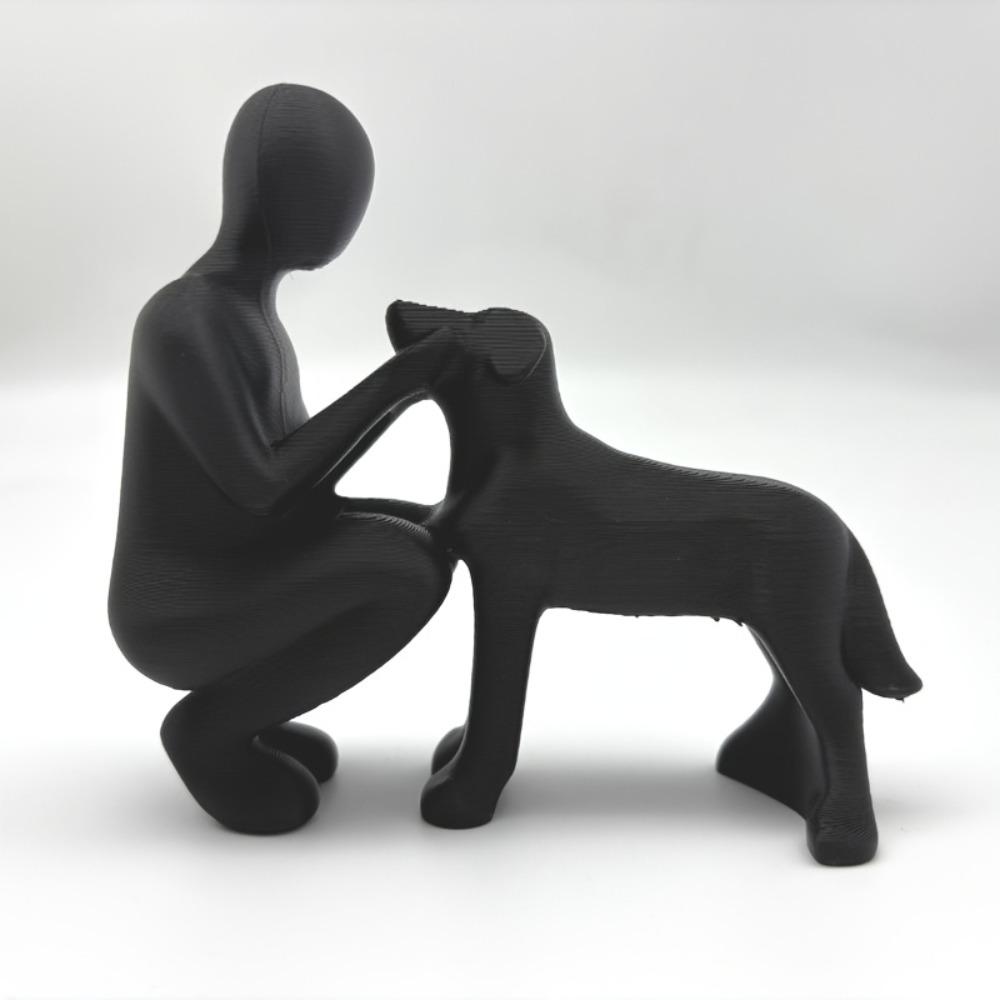 Statue of Human Dog Friendship, Heartwarming Pet Enthusiast Gift, Pet Dog Souvenir, Designed for Dog Lovers, Home Decoration