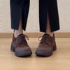 Retro Round-toe Thick-soled Shoes for Heightening, Lace-up Leather Shoes, Single Shoes for Women
