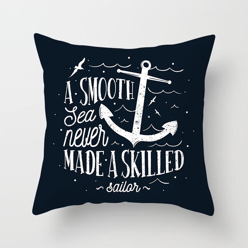Ins Home Supplies Hand-painted Ocean Car Pillow Office Cushion Cover