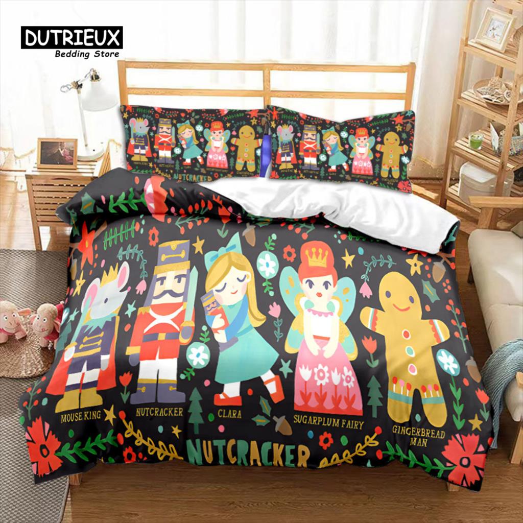 Comforter Nutcracker Christmas Bedding Set Cartoon Royal Guarder Comforter New Year Festival King Size