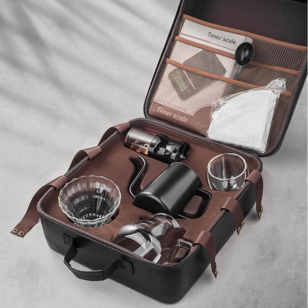 Coffee Kit with Carrying Case Hard-Shell Pour over Dripper Set