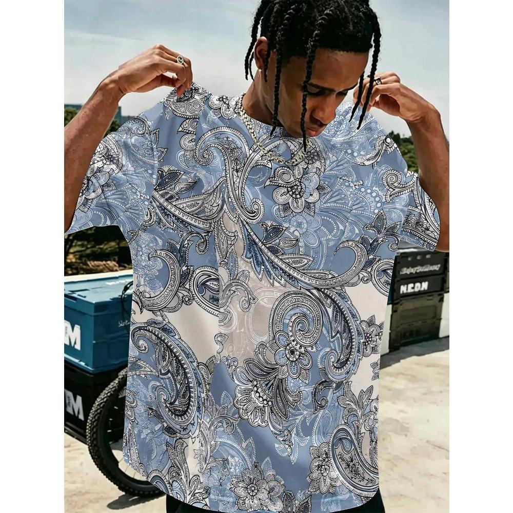 3D Digital Printing T-Shirt Teen Men's Short Sleeve Top Versatile Breathable