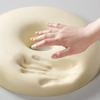Soft molded round 40R x 6cm high low-resilience cushion, beige, approx.