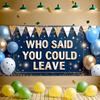 Backdrops Silver Theme Banner Decoration Blue Theme Celebration Banner for Graduation Party Photo Shoot Holiday Celebration