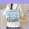 Zaino Cinnamoroll per Bambine in Materiale PVC con Design a Quadri Blu per Uso Quotidiano