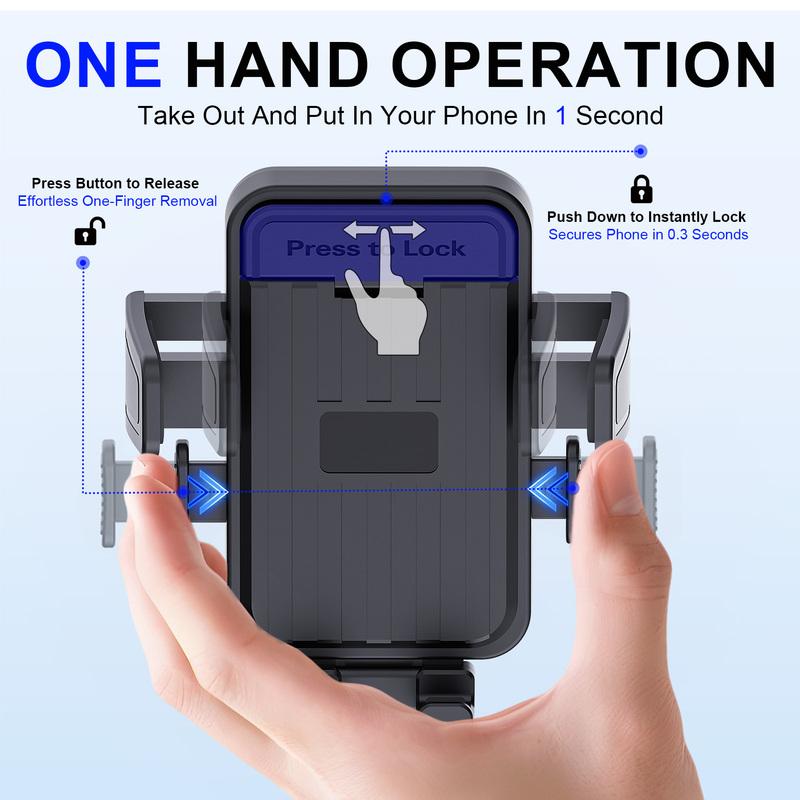 Auto Lock Car Monitor Phone Mount Screen Side Display Clip Holder for 4 To 7 Inch Smartphone Multi Angle Adjustable Brackets