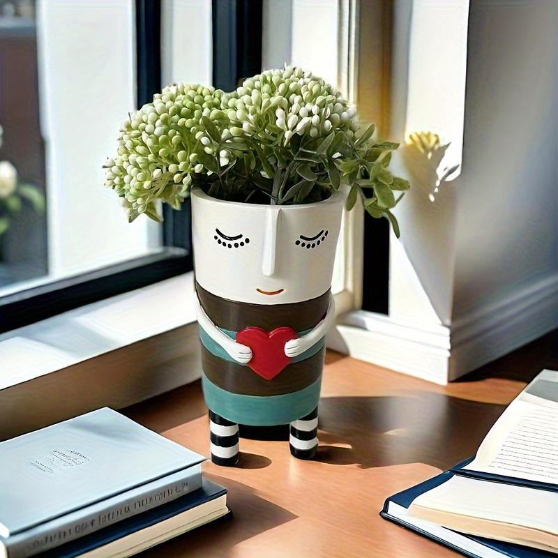 1PC Resin Vase Home Decoration Resin Crafts Unique Colored Vase Gift Hand-made Vase For Home Bedroom 2 styles