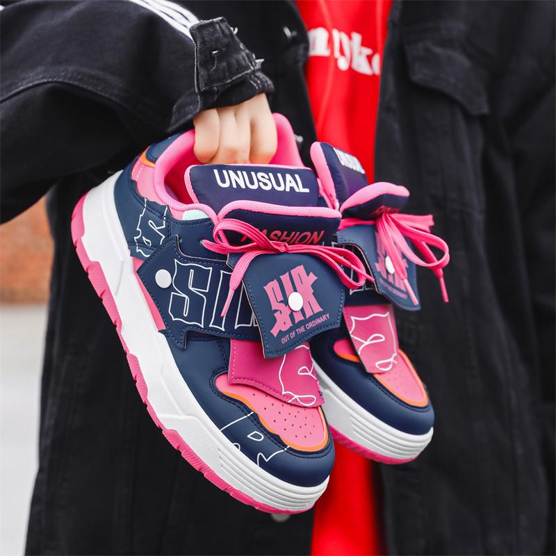 

Outdoor Youth Tide Bread Shoes Male Board Class Footwear Autumn Casual Shoes for Men Comfortable Anti Slip Sneakers Man Fashion 39 рожевий червоний колір
