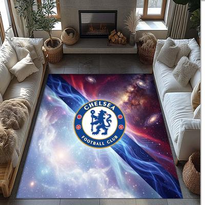 Chelsea FC Printed Flannel Area Rug Non Slip Soft Polyester Floor Carpet Indoor Decor Mat for Bedroom Living Room Sofa Game Room Home Decoration