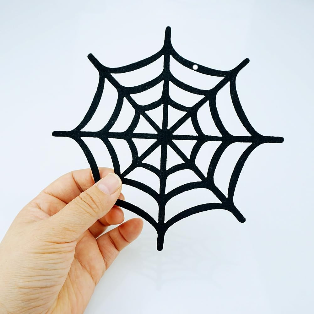 30 PCS Black Spider Ornament Felt Hanging Spider Web Halloween Decorations Bulk for House Home Decorations